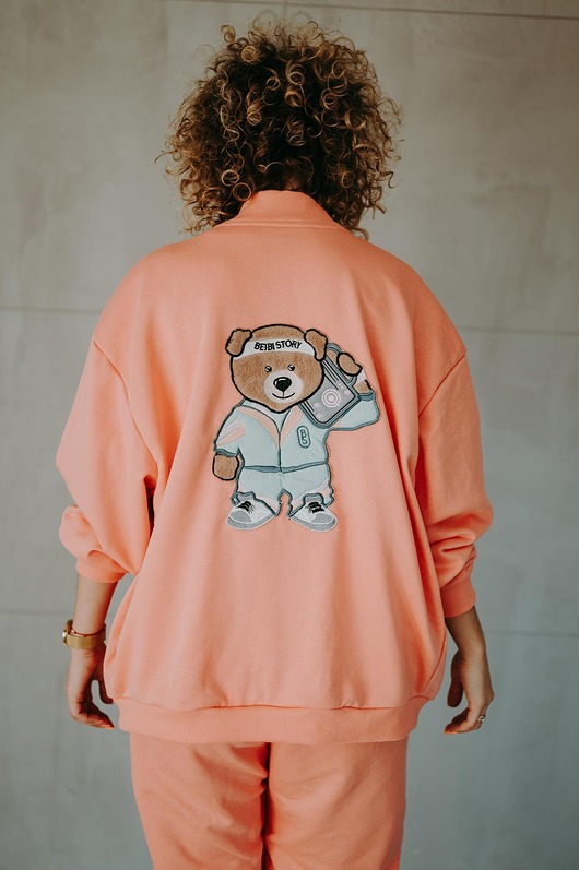 bluza bez kaptura damska Bluza oversize rozpinana Funky Teddy