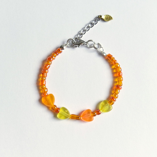 bransoletki ze szkła Bransoletka serduszka - koraliki