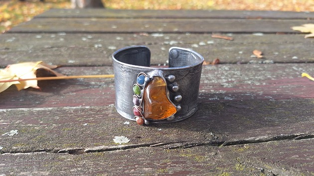 bransoletki wire wrapping Wspomnienie lata  -  bransoletka regulowana