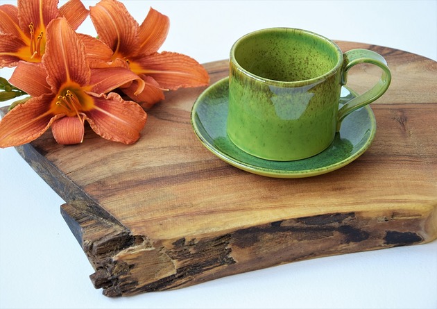 filiżanka ceramiczna ze spodkiem hand made Ceramika Tyka