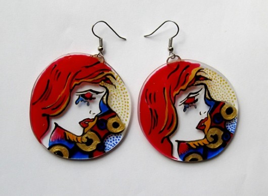 Kolczyki "SZKLANY POP -ART" reniah