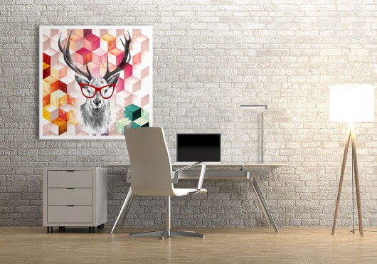 OBRAZ NA PŁÓTNIE - JELEŃ DEER- 80x80cm LUdesign gallery
