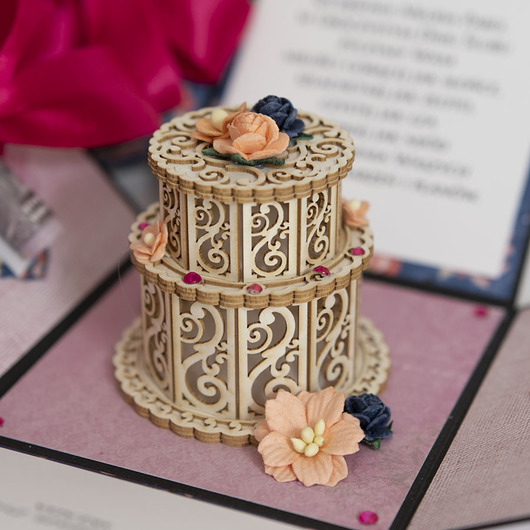 kartki scrapbooking Pamiątka ślubu, exploding box, kartka 3d na wesele cytryny