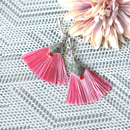 klipsy KLIPSY PINK CORAL niezwykle efektowne srebro 925