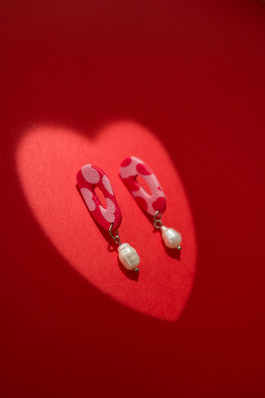 kolczyki z masy plastycznej Asymetryczne sztyfty