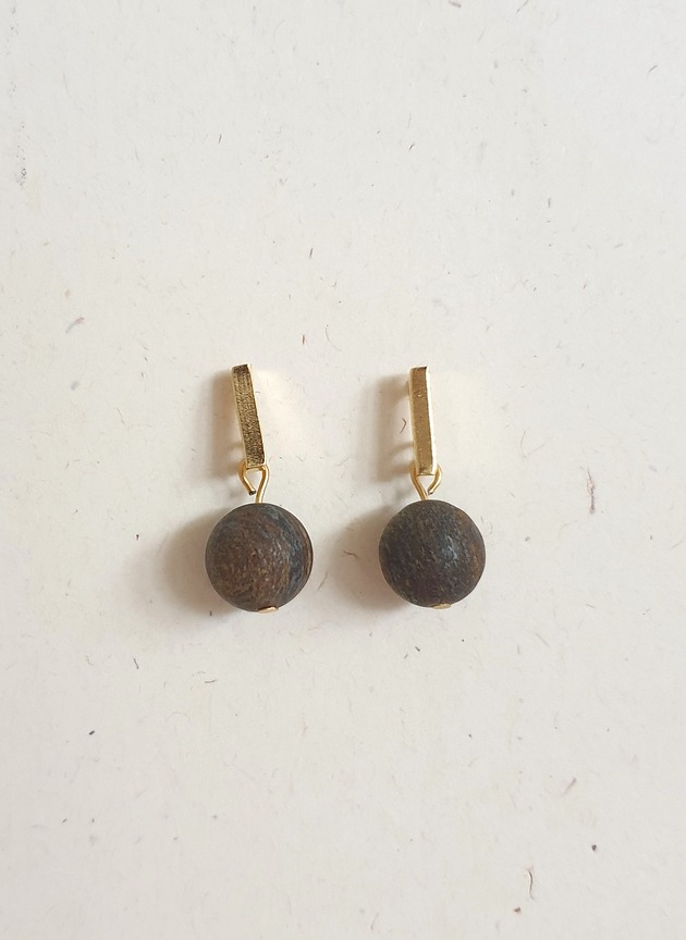 kolczyki z kamieniami Kolczyki PATYCZKI bronzyt