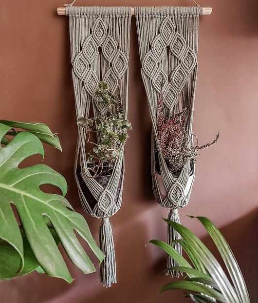 kwietniki Kwietnik makrama Leaves, podwójny - szałwia