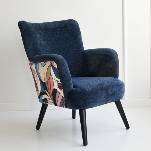 fotele Fotel Valbo, fotel retro, Kolorowy fotel