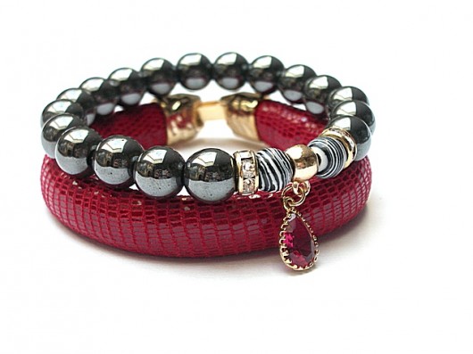 Strap - Red and graphite duo /09.03.15/ KiKa pracownia