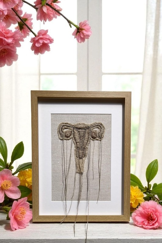 obrazy Obraz haftowany 3D układ rozrodczy anatomiczny jestem kobietą