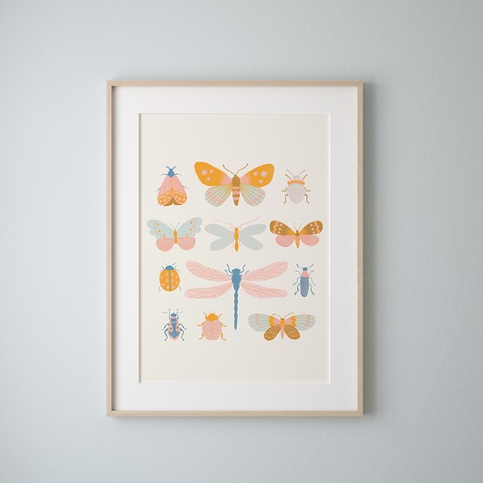 Plakat "Pastelowe owady" 30x40cm Studio Stonka