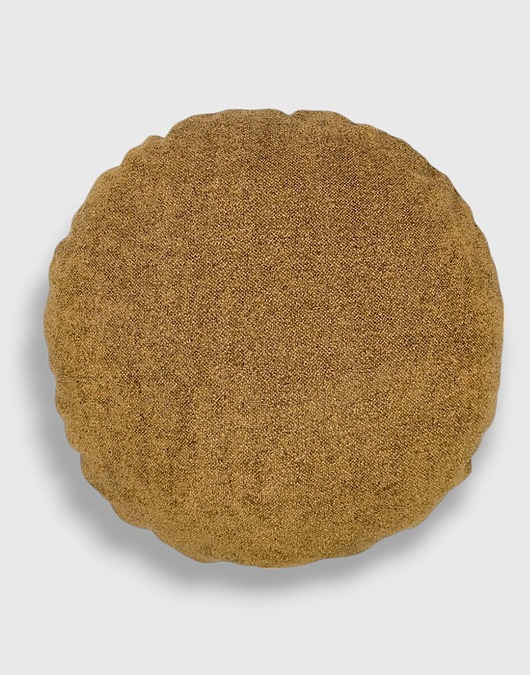 poduszki gładkie Okrągła musztardowa poduszka dekoracyjna 45 cm Ronda
