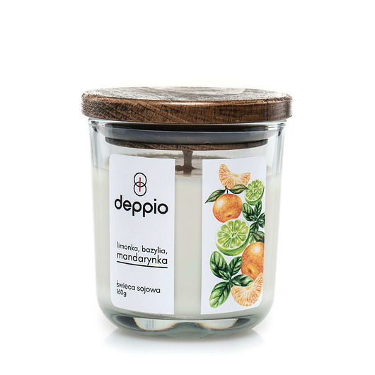Świeca zapachowa - limonka,bazylia... 160g deppio
