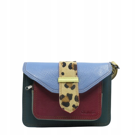 torby na ramię Torebka skórzana dwustronny odwracalny pasek damska listonoszka eko OLIVKA