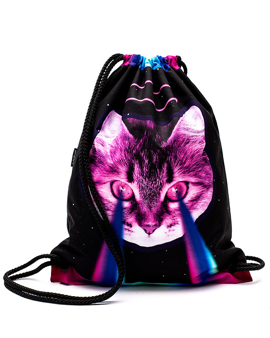 torebki, worki i plecaki dziecięce Worek Plecak Wodoodporny DR.CROW Rainbow Cat