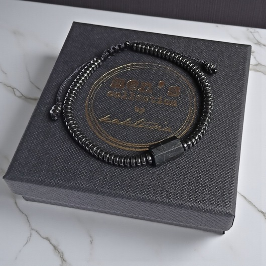 biżuteria męska TURMALIN & hematyt : bransoletka regulowana ONE SIZE