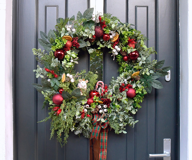 wianki bożonarodzeniowe Wianek " HO HO HO"