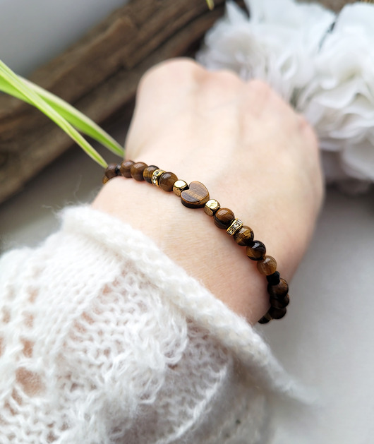 bransoletki z kamieni naturalnych Na SZCZĘŚCIE bransoletka z serduszkiem