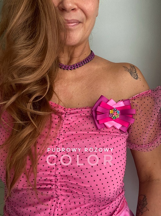 broszki Brosza z Kolekcji COLOR z delikatnymi kolorowymi kwiatkami