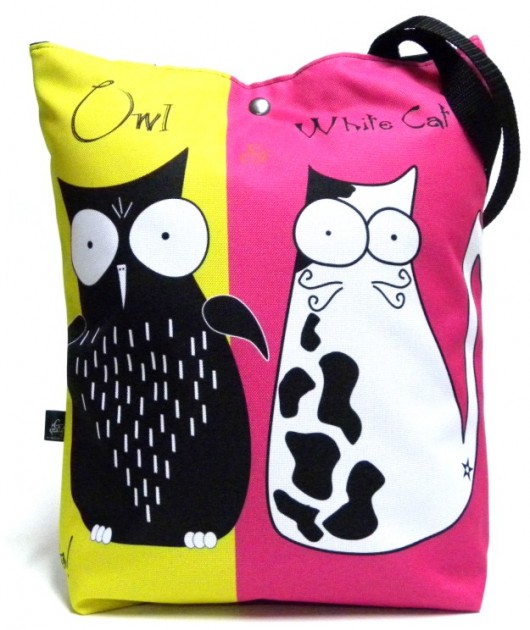 Duża torba z kotem i sowa Gaul Designs
