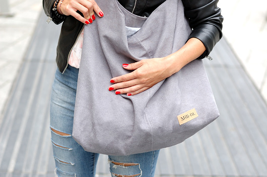 Duża torba worek  - grey/silver Militu