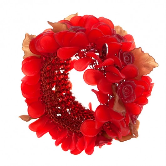 Bransoletka "Flower Power Red" HERSTORY Design