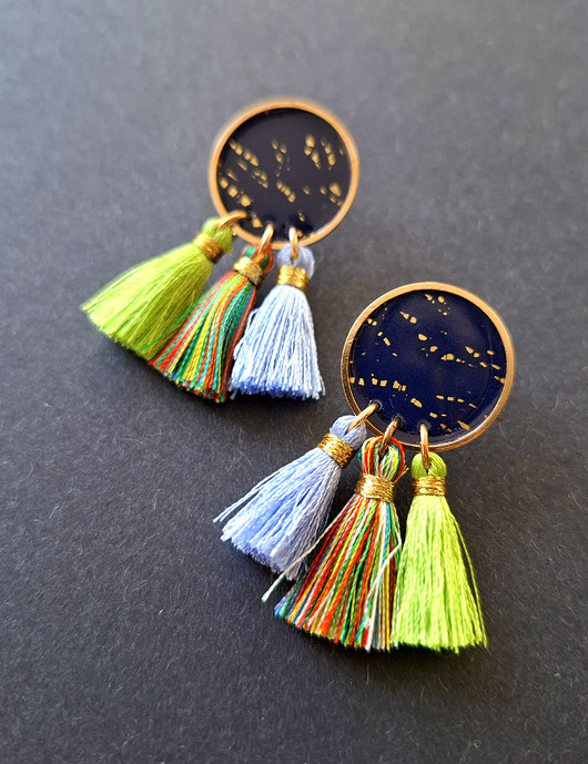 kolczyki z masy plastycznej Kolczyki ukwiecone no3