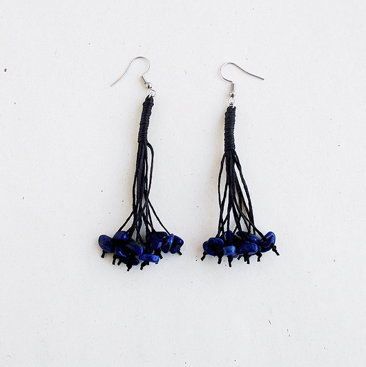 kolczyki z kamieniami Lapis lazuli kolczyki Nature