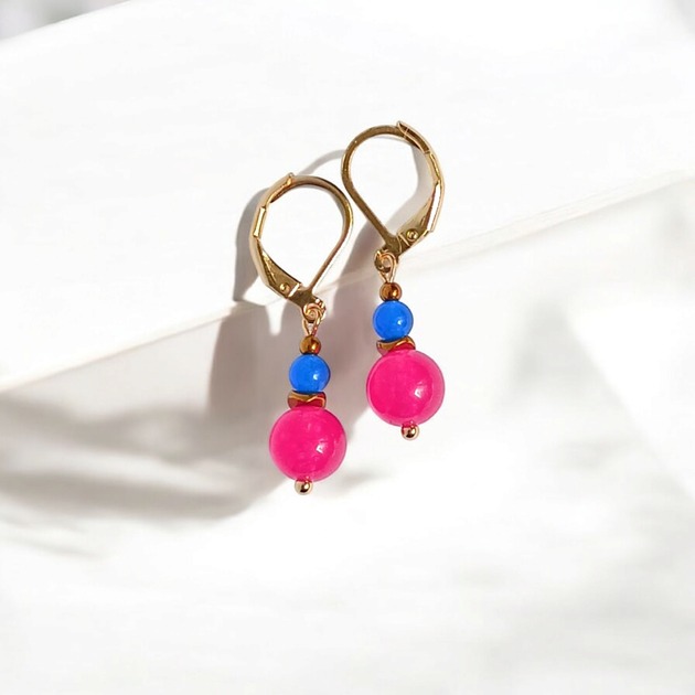 kolczyki z kamieniami SUMMER COLLECTION : drobne kolczyki : jadeit I