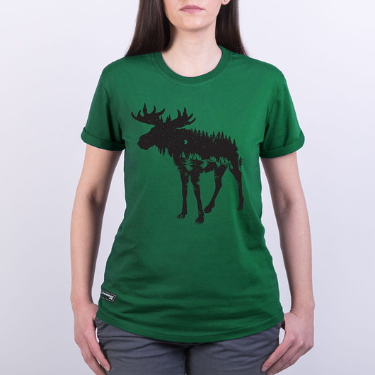 t-shirt damskie Koszulka damska ŁOŚ zielona