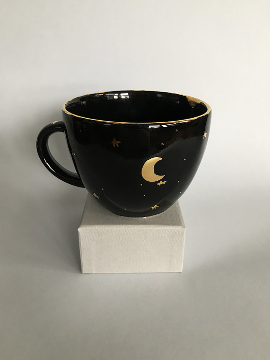 Ceramiczny duży kubek czarny ELEMTHEBRAND