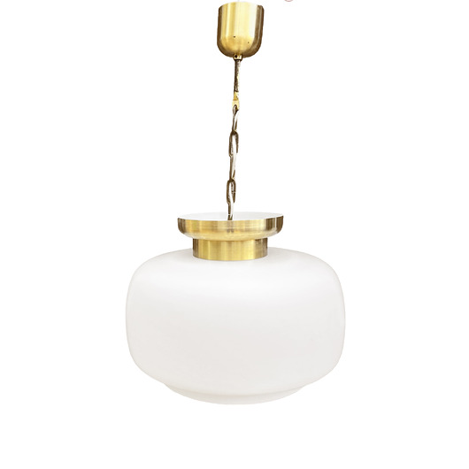 lampy wiszące Wielka biała lampa sufitowa proj. J. Hurka, Napako, Czechosłowacja, lata 60.