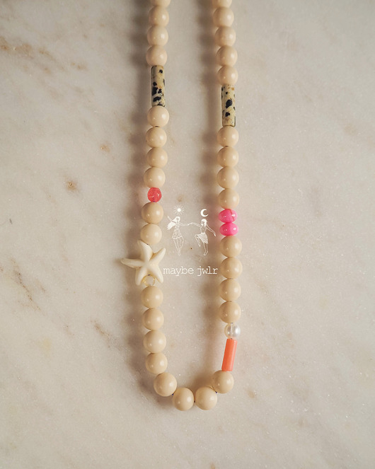 chokery Naszyjnik z kamieni rzecznych z rozgwiazdą