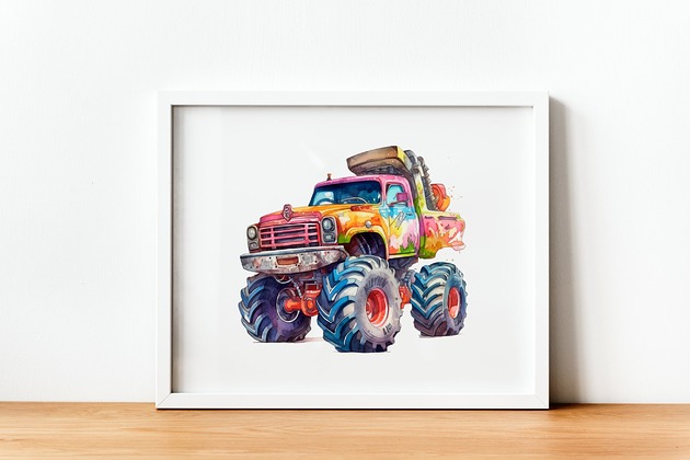 obrazy i plakaty do pokoju dziecięcego Plakat Monster Truck P193