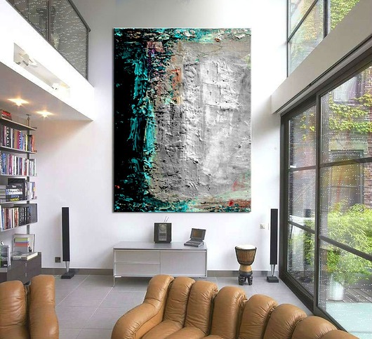 obrazy Kraftowy obraz na płótnie abstrakcja 80x120cm
