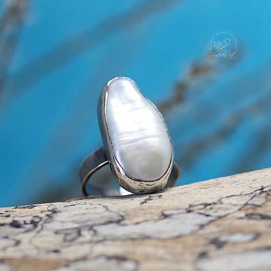 pierścionki srebrne Biwa Pearl Ring