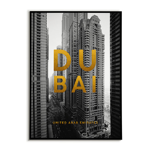 Plakat miasto DUBAI złote napisy Bajkowe Obrazki