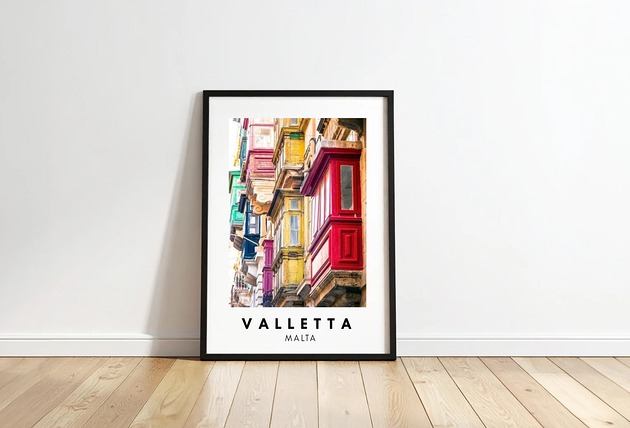 plakaty PLAKAT travel poster Valletta Malta zdjęcie personalizacja prezent dla niej