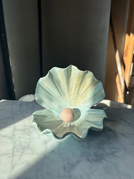 pojemniki na biżuterię Ceramiczna Muszla Muszelka Skarbiec z Perłą na Biżuterię Fairy Dust