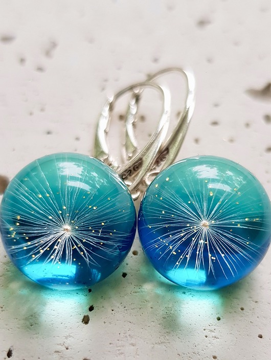 Kolczyki srebrne z nasionami dmuchawca Grol Jewellery