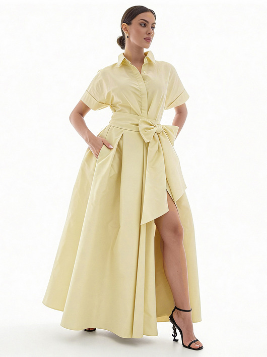 sukienki maxi damskie Suknia Ginette butter lemon