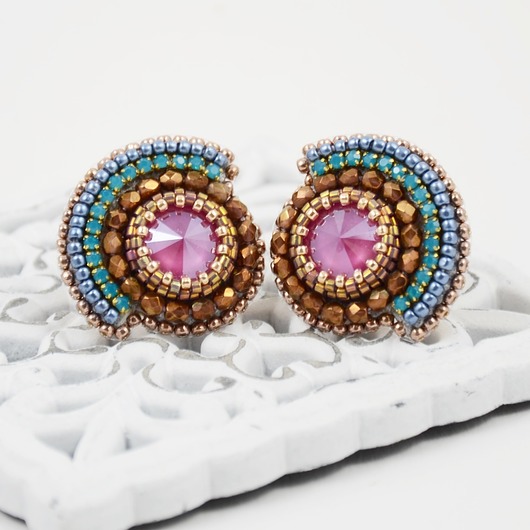 kolczyki swarovski Kolczyki Swarovski Wachlarze pinky