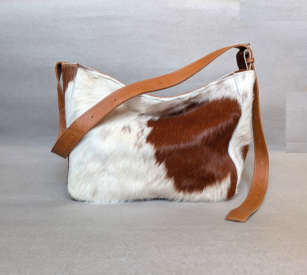 torby na ramię Duża torebka ze skóry naturalnej z włosem