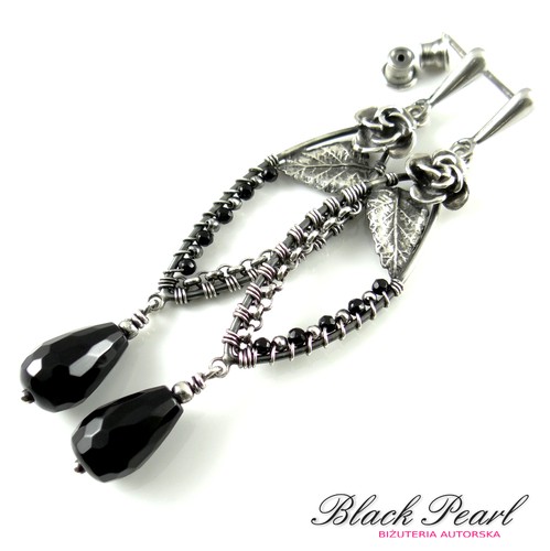 Black Roses - kolczyki Black Pearl