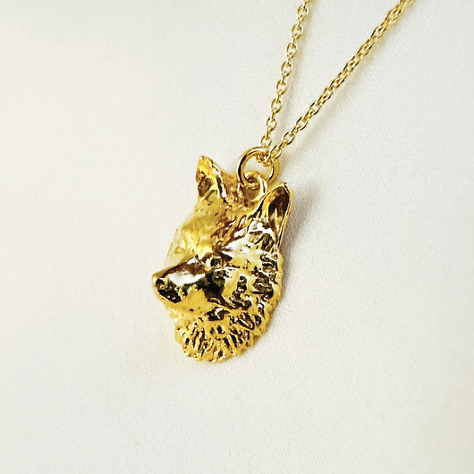 złote naszyjniki NASZYJNIK złoty wilk, złoty wilczek