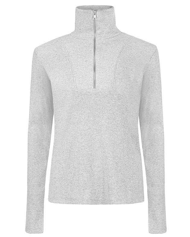 bluza bez kaptura damska Longsleeve zipper grey