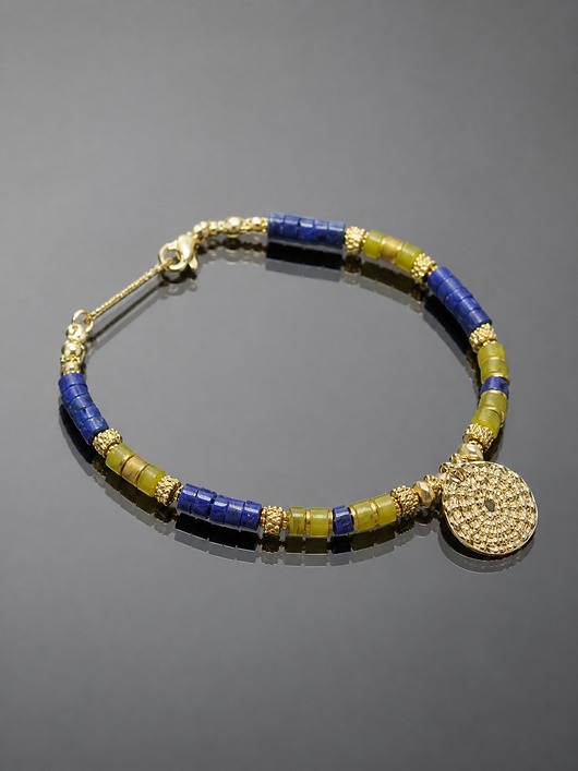 bransoletki z kamieni naturalnych Lapis lazuli i jadeit kiwi  /bransoletka/28.07.26 - Szlachetna kolekcja