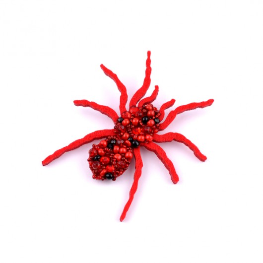FeltRedSpider felt label
