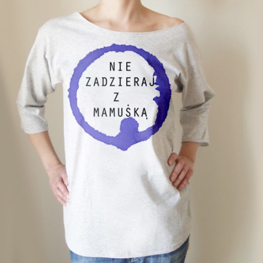 Nie zadzieraj z mamuśką Oversize szary długi ONE MUG A DAY