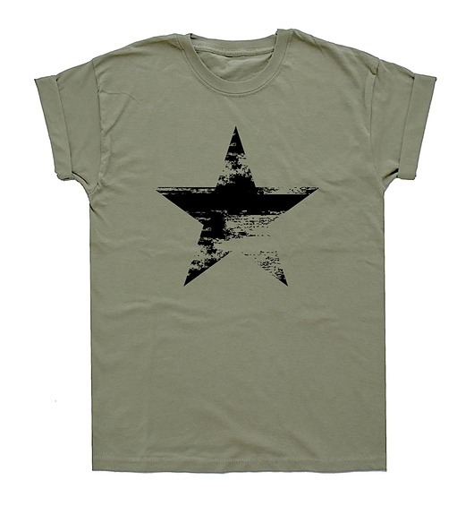 t-shirt damskie Koszulka damska vintage z gwiazdą